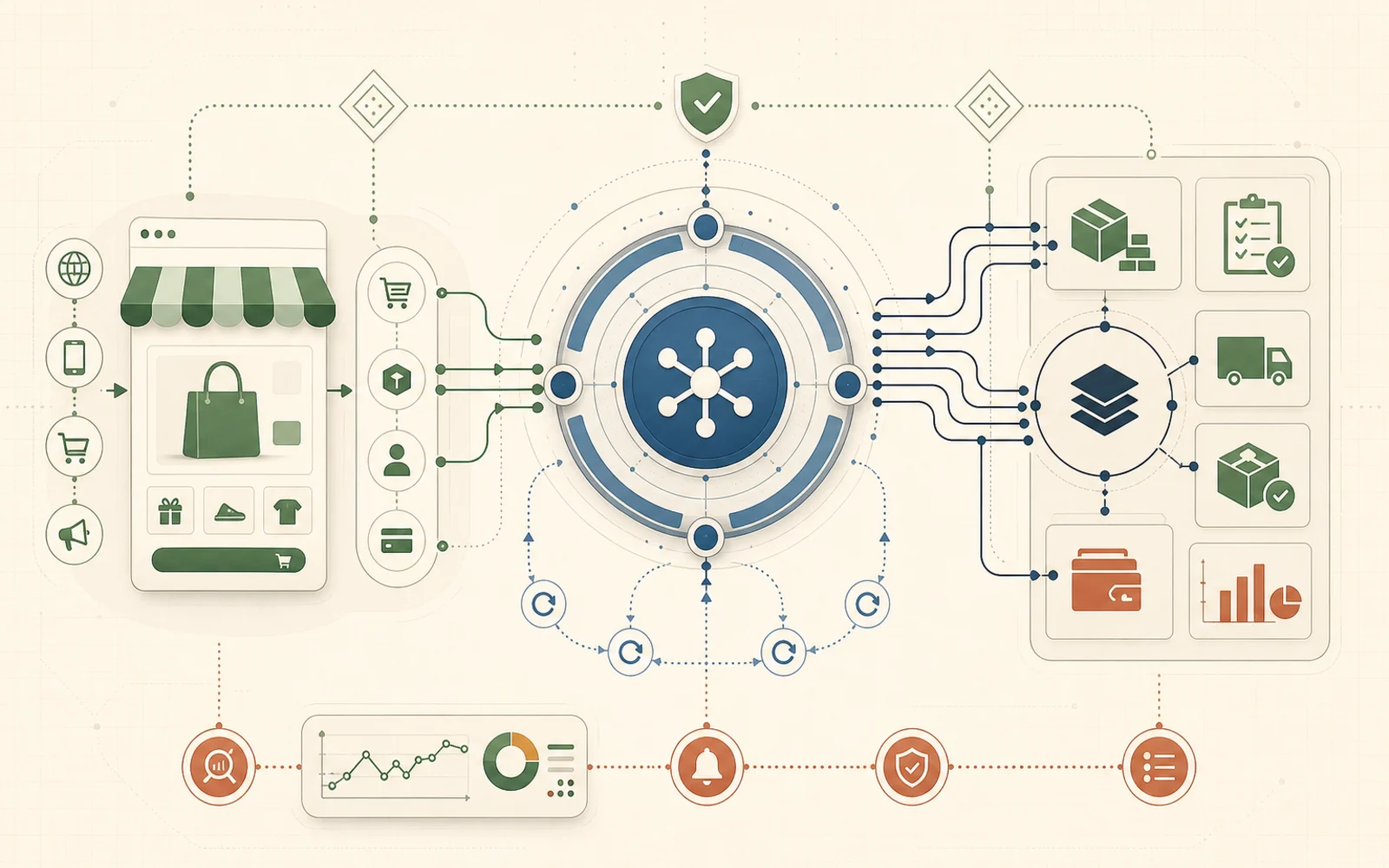 Shopify, Celigo, and NetSuite architecture connecting orders, fulfillment, and finance