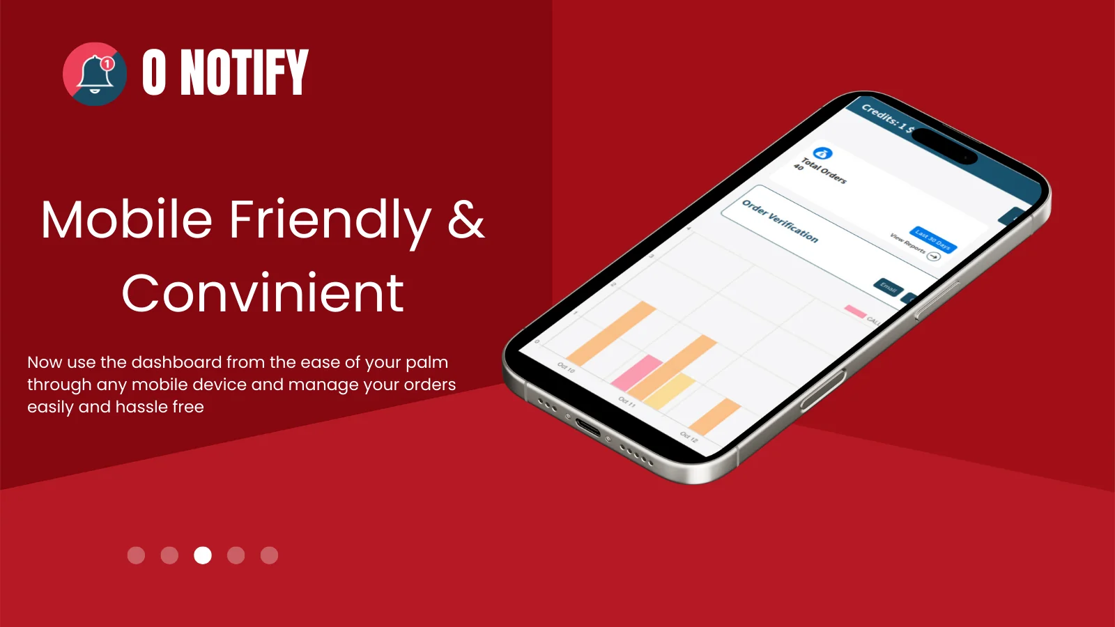 ONotify mobile dashboard
