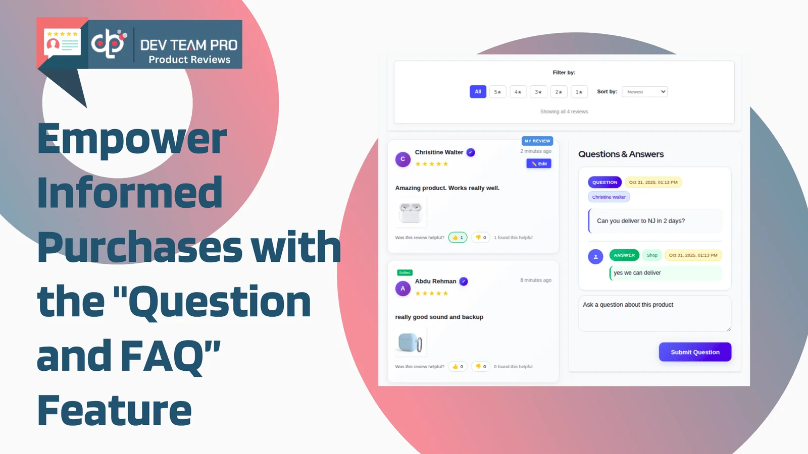 Product Reviews questions and answers